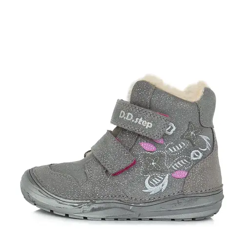 Ghete din piele naturala, primii pași, talpa flexibila, D.D.Step, gri- W071-754A-21-D.D. Step