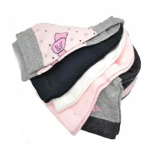 Sosete set 5 perechi, bumbac si elastan, fundite, modele asortate fete- 326-5-3-23-27-CISEROM