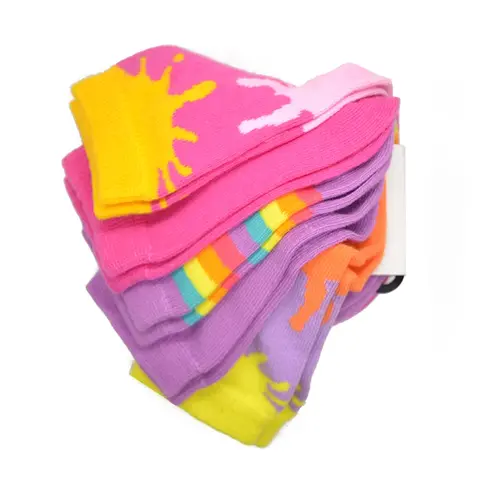 Sosete set 5 perechi, bumbac si elastan, pete stropi, modele asortate fete- 326-5-5-23-27-CISEROM