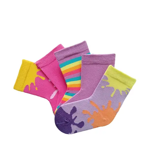 Sosete set 5 perechi, bumbac si elastan, pete stropi, modele asortate fete- 326-5-5-23-27-CISEROM