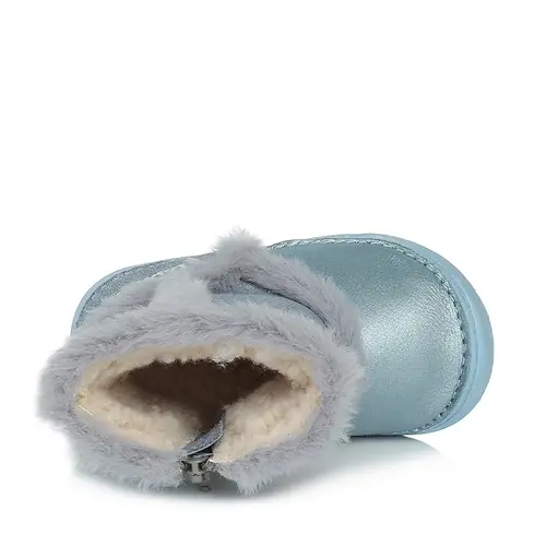 Cizme din piele naturala hidrofoba, primii pași, talpa flexibila, D.D.Step, albastru - W071-189A-21-