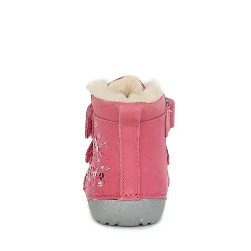 Ghete din piele naturala, primii pași, talpa flexibila, D.D.Step, artificii, roz - W015-435B-23-