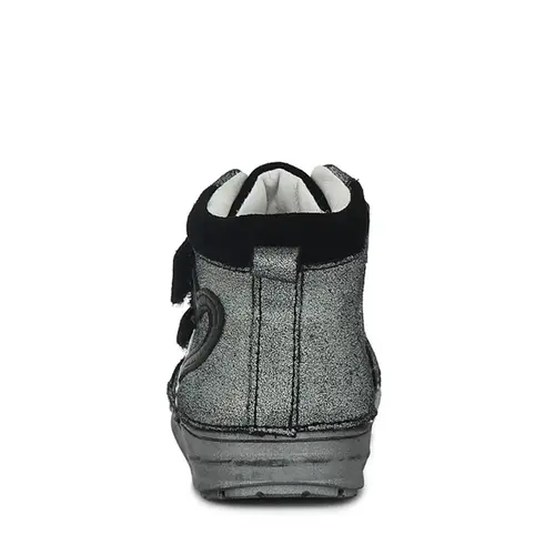 Ghete din piele naturala, primii pași, talpa flexibila, D.D.Step, inimioara, negru - A071-614B-31-