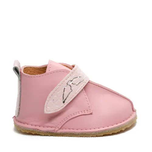 Ghete barefoot copii, piele naturala, talpa flexibila, baby pink,- RO-104-1-23-By Pebebe