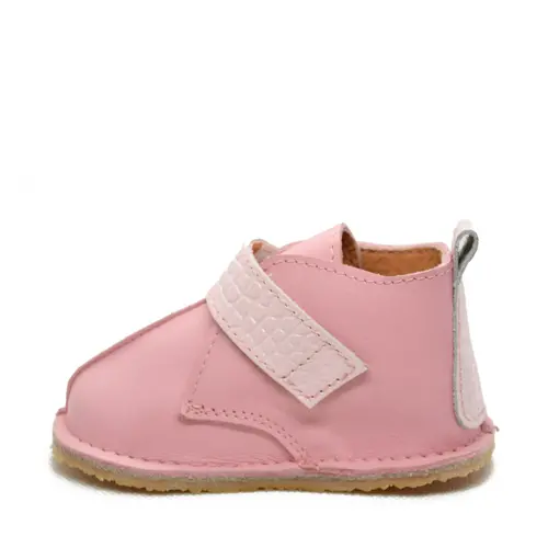 Ghete barefoot copii, piele naturala, talpa flexibila, baby pink,- RO-104-1-23-By Pebebe