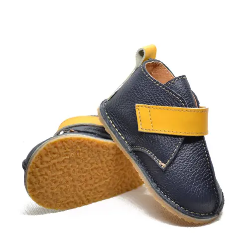 Ghete barefoot copii, piele naturala, talpa flexibila, bleumarin cu bareta galbena,- RO-104-bleumarin-galben-24-By Pebebe Ghete barefoot copii, piele naturala, talpa flexibila, bleumarin cu bareta galbena,- RO-104-bleumarin-galben-24-By Pebebe