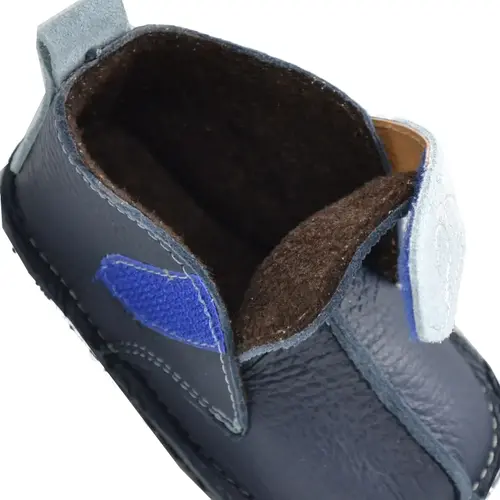 Ghete primii pasi, captuseala textila, talpa felxibila, bleumarin- RO-112-4-23-By Pebebe