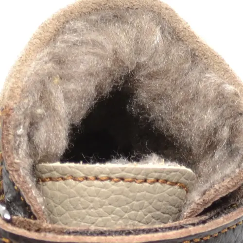 Ghete primii pasi, piele naturala, captuseala din blanita, talpa felxibila, maro / bej_RO-22-7-18_Pebebe