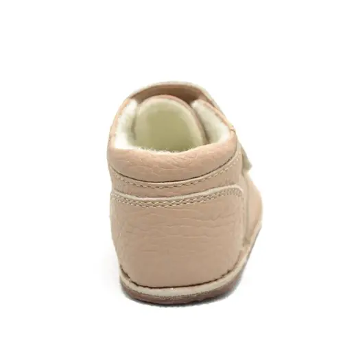 Ghete primii pasi, piele naturala, scai, captuseala textila, talpa din cauciuc, cappuccino - RO-17-10-23-