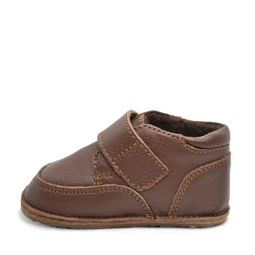 Ghete primii pasi, piele naturala, scai, captuseala textila, talpa din cauciuc, maro inchis - RO-17-9-23-