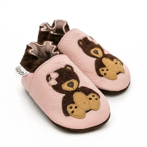 Pantofi de interior din piele naturala, talpa din piele intoarsa, Teddygirl , Liliputi- 2006001012422-Liliputi