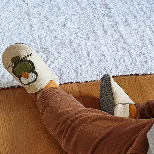 Pantofi de interior din piele naturala, talpa din piele antiderapanta, Silent Birds, Liliputi- 2006001013771-Liliputi