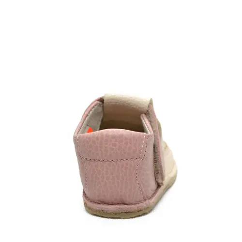 Pantofi barefoot copii, piele naturala, talpa flexibila,  nude cu roz prafuit, pisica- RO-16-14-24-By Pebebe