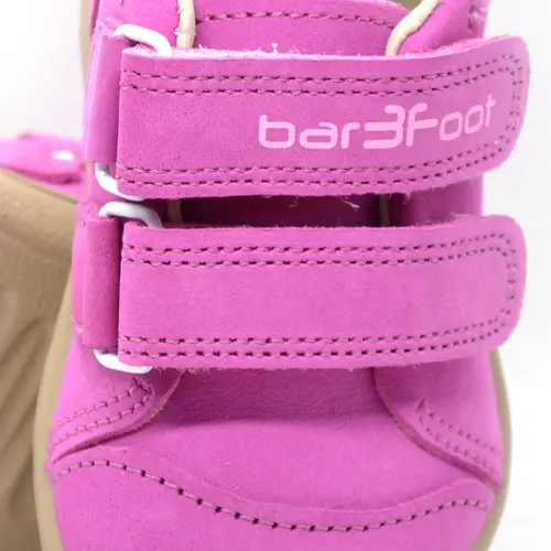 Pantofi din piele naturala, talpla flexibila, roz, inima, Bar3foot- 5907813974366-Bar3foot
