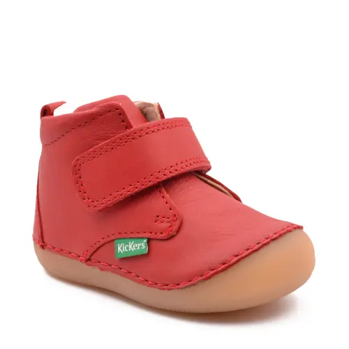 Ghete Sabio, piele naturala, talpa flexibila, rosu, Kickers- 584348-10-4-24-Kickers