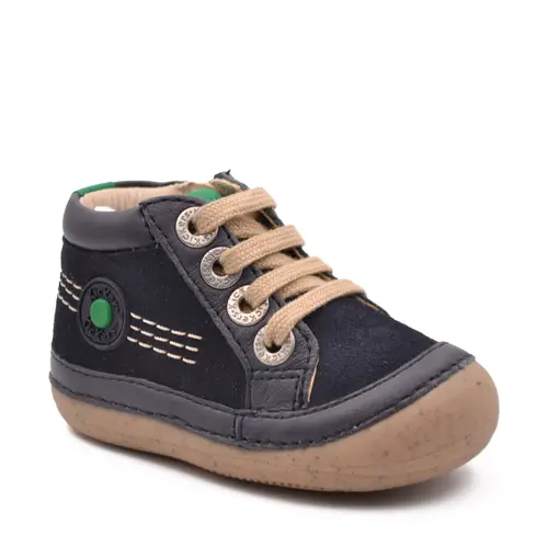 Pantofi Sonistreet, piele naturala si piele intoarsa, talpa flexibila, bleumarin, Kickers- 928062-10-10-25-Kickers