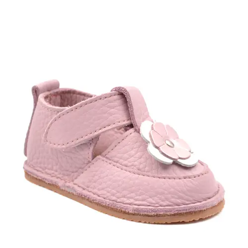 Pantofi barefoot, primii pasi, talpa flexibila, floare, roz lila- RO-300-1-24-By Pebebe