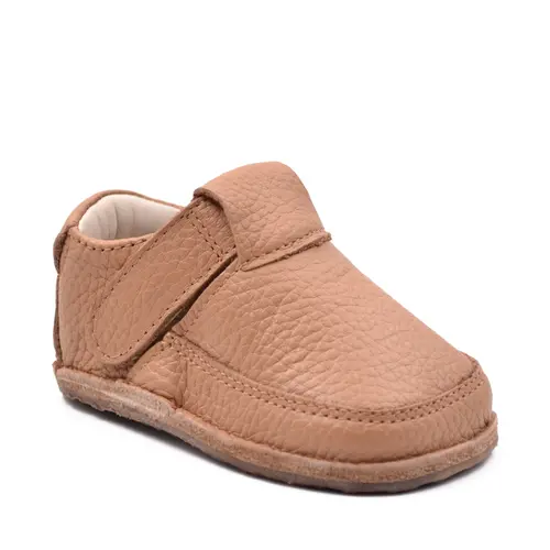 Pantofi din piele moale cu talpa flexibila si captuseala, camel- RO-15-10-24-By Pebebe