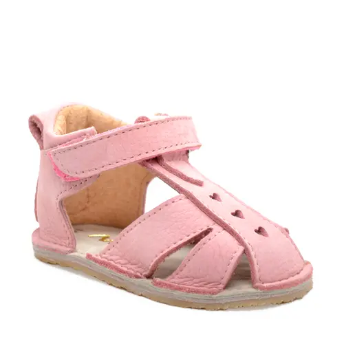 Sandale din piele naturala pentru copii cu talpa flexibila, roz- RO-200-6-23-By Pebebe