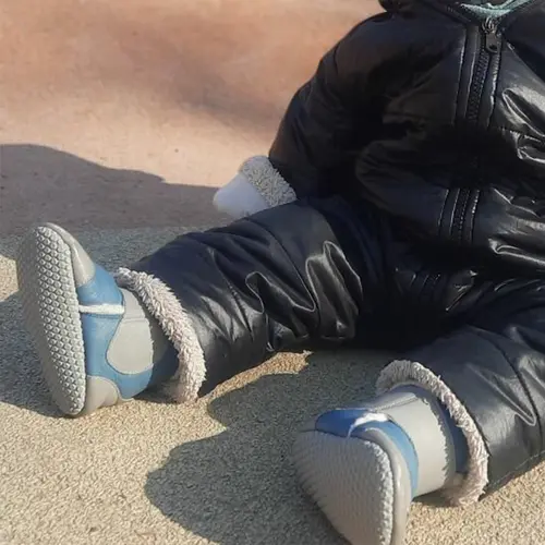 Cizme din piele naturala, talpa din piele antiderapanta, albastru, ALBION, Liliputi - 2006001043808-