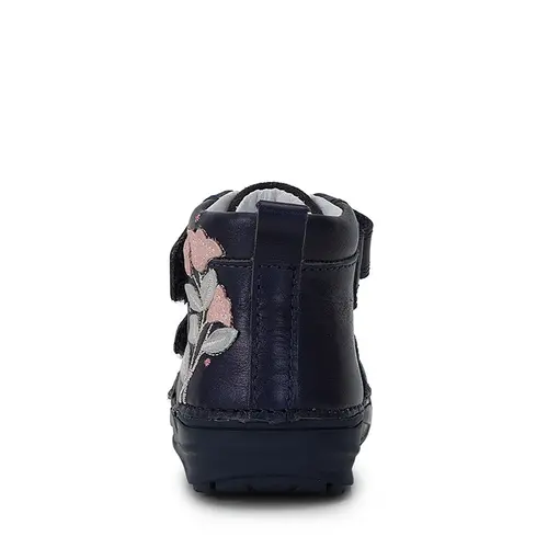 Ghete primii pasi, piele naturala, bleumarin sidef, flori, D.D.Step- A071-310B-25-D.D. Step Ghete primii pasi, piele naturala, bleumarin sidef, flori, D.D.Step- A071-310B-25-D.D. Step