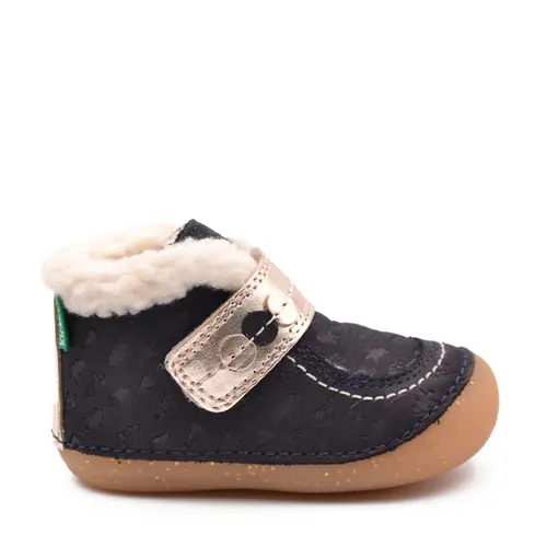 Ghete So Schuss, piele naturala, talpa flexibila, captuseala, bleumarin, Kickers- 909730-10-102-24-Kickers