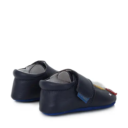 Pantofi primii pasi, interior,  piele naturala, bleumarin, design cu racheta, D.D.Step- K1596-355-22/23-D.D. Step