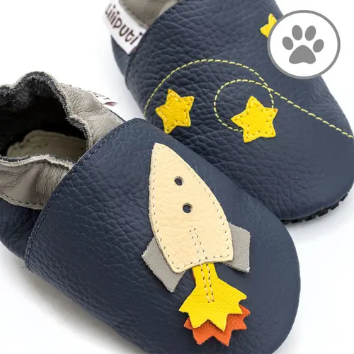 Pantofi de interior din piele naturala, talpa din piele antiderapanta, Apollo, Liliputi- 2006001013382-Liliputi