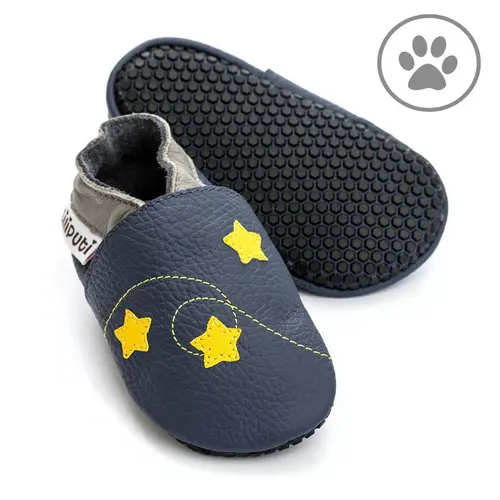 Pantofi de interior din piele naturala, talpa din piele antiderapanta, Apollo, Liliputi- 2006001013382-Liliputi