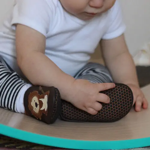 Pantofi de interior din piele naturala, talpa din piele antiderapanta, Protector Lions, Liliputi- 2006001013320-Liliputi