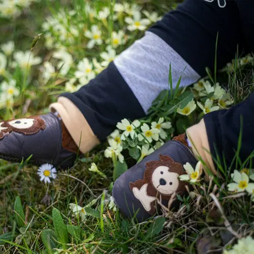 Pantofi de interior din piele naturala, talpa din piele antiderapanta, Protector Lions, Liliputi- 2006001013320-Liliputi