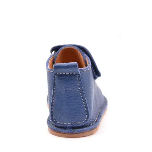 Pantofi din piele naturala pentru copii, talpa cauciuc, scai, Bubu, albastru maya- RO-110-4-23-By Pebebe