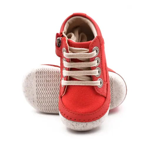 Pantofi Sonistreet, piele naturala si material textil, talpa flexibila, rosu, Kickers- 928060-10-4-25-Kickers Pantofi Sonistreet, piele naturala si material textil, talpa flexibila, rosu, Kickers- 928060-10-4-25-Kickers