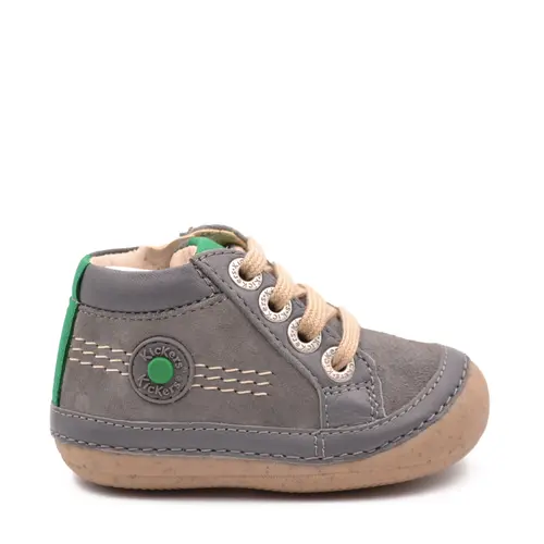 Pantofi Sonistreet, piele naturala si piele intoarsa, talpa flexibila, gri inchis, Kickers- 928062-10-122-25-Kickers Pantofi Sonistreet, piele naturala si piele intoarsa, talpa flexibila, gri inchis, Kickers- 928062-10-122-25-Kickers