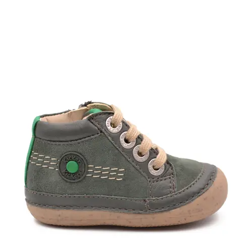 Pantofi Sonistreet, piele naturala si piele intoarsa, talpa flexibila, khaki, Kickers- 928062-10-20-25-Kickers Pantofi Sonistreet, piele naturala si piele intoarsa, talpa flexibila, khaki, Kickers- 928062-10-20-25-Kickers