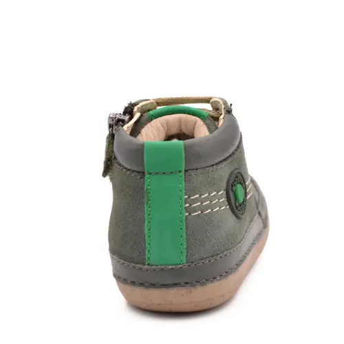 Pantofi Sonistreet, piele naturala si piele intoarsa, talpa flexibila, khaki, Kickers- 928062-10-20-25-Kickers Pantofi Sonistreet, piele naturala si piele intoarsa, talpa flexibila, khaki, Kickers- 928062-10-20-25-Kickers