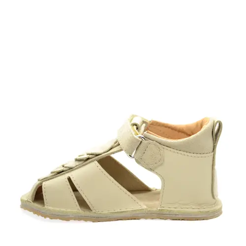 Sandale fete din piele naturala cu talpa flexibila, crem- RO-113-2-23-By Pebebe Sandale fete din piele naturala cu talpa flexibila, crem- RO-113-2-23-By Pebebe