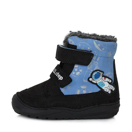 Ghete din piele naturala, captuseala din blana, negru, astronaut, D.D.Step- W071-346A-25-D.D. Step