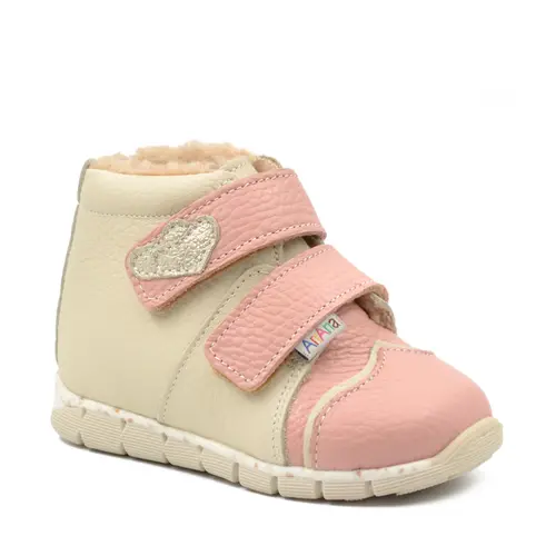 Ghete primii pasi, piele naturala, talpa flexibila, bej roz, Gloria- Ari-206-18-Ariana Baby Shoes