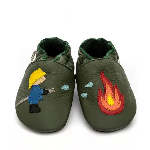 Pantofi de interior din piele naturala, talpa din piele antiderapanta, fireman, Liliputi- 2006001014327-Liliputi