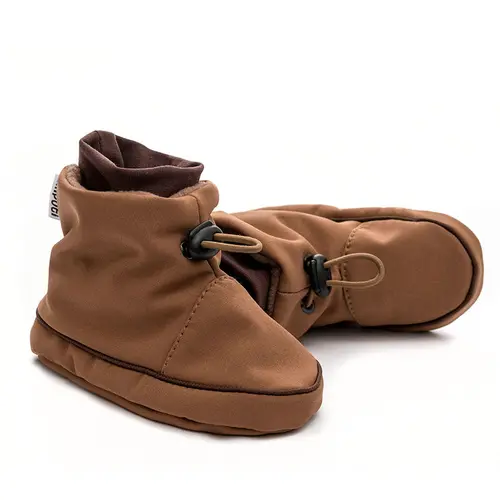 Cizme moi pentru bebelusi cu captuseala micropolara, ajustabile, Liliputi, Caramel - 2006001060812-