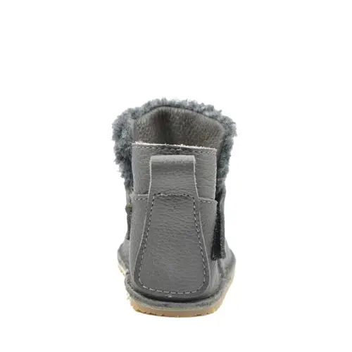 Cizme din piele pentru copii, talpa flexibila, imblanite, blanita decorativa, gri- RO-107-gri-24-By Pebebe Cizme din piele pentru copii, talpa flexibila, imblanite, blanita decorativa, gri- RO-107-gri-24-By Pebebe
