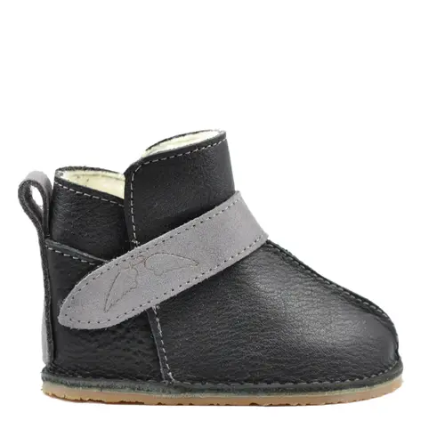 Cizme din piele pentru copii, talpa flexibila, imblanite, negru- RO-106-negru-23-By Pebebe Cizme din piele pentru copii, talpa flexibila, imblanite, negru- RO-106-negru-23-By Pebebe