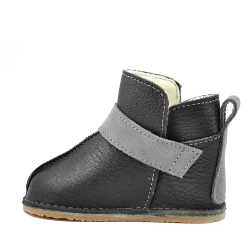 Cizme din piele pentru copii, talpa flexibila, imblanite, negru- RO-106-negru-23-By Pebebe Cizme din piele pentru copii, talpa flexibila, imblanite, negru- RO-106-negru-23-By Pebebe