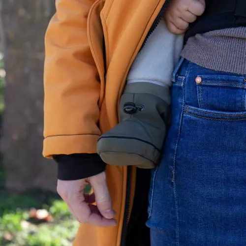 Cizme moi pentru bebelusi cu captuseala micropolara, ajustabile, Liliputi, Forest Green - 2006001060898-