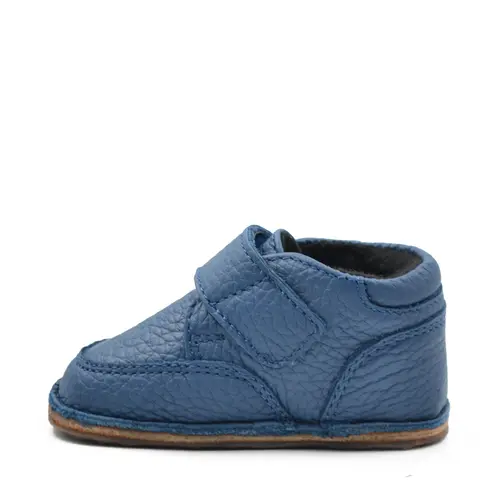 Ghete barefoot copii, din piele naturala cu scai, captuseala textila si talpa din cauciuc, bleumarin, LUY - RO-17-14-24-