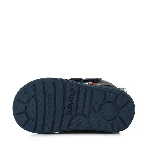 Ghete din piele naturala, captuseala din blana, bleumarin, avion, D.D.Step - W071-359A-25-