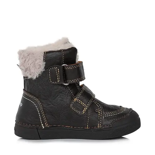 Ghete din piele naturala, captuseala din blana, maro, D.D.Step - W068-394BM-28-D.D. Step