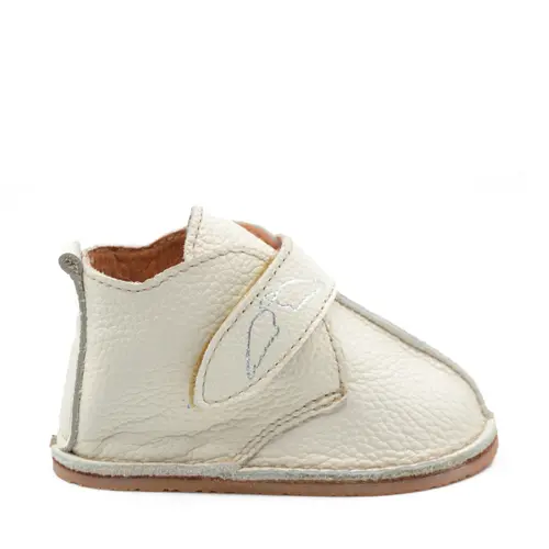 Ghete barefoot copii, piele naturala, talpa flexibila, crem, - RO-104-8-24-