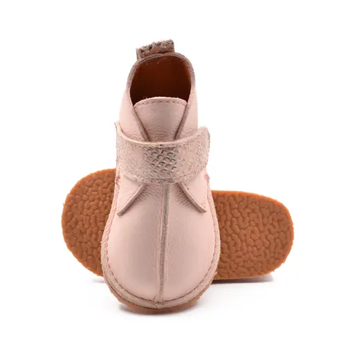 Ghete barefoot copii, piele naturala, talpa flexibila, roz- RO-104-10-24-By Pebebe